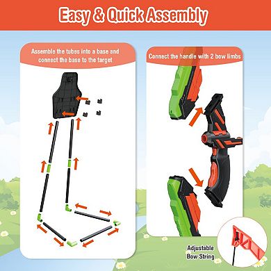 Kids Archery Set with LED Light Up Bow, Target and 20 Suction Cup Arrows
