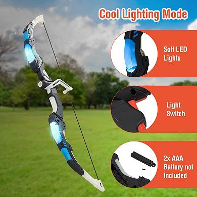 Kids Archery Set with LED Light Up Bow, Target and 20 Suction Cup Arrows