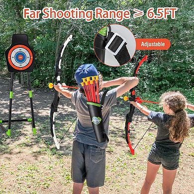 Kids Archery Set with LED Light Up Bow, Target and 20 Suction Cup Arrows
