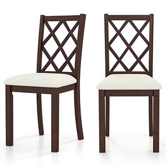 Dining Chair Set of 2 Upholstered Wood Kitchen Chairs
