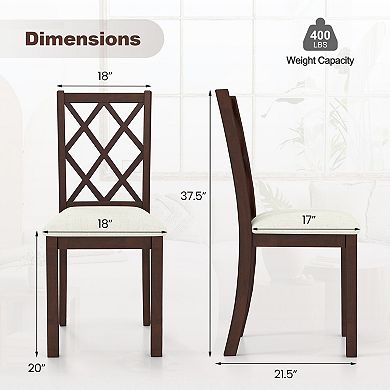 Dining Chair Set of 2 Upholstered Wood Kitchen Chairs