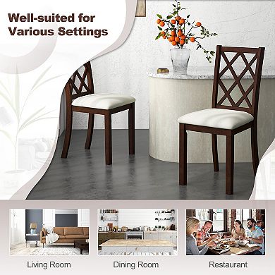 Dining Chair Set of 2 Upholstered Wood Kitchen Chairs
