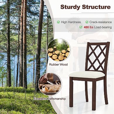 Dining Chair Set of 2 Upholstered Wood Kitchen Chairs