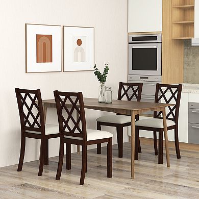 Dining Chair Set of 2 Upholstered Wood Kitchen Chairs