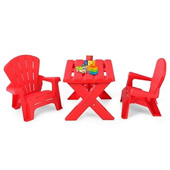 Kids Table and Chair Set 3 pc Plastic Activity Furniture