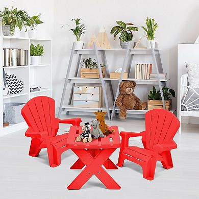 Kids Table and Chair Set 3 Piece Plastic Activity Furniture