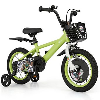 Kids Bike with Training Wheels Dual Brakes Adjustable Seat and Handlebar
