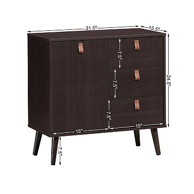 3 Drawer Sideboard Storage Cabinet with Adjustable Shelf