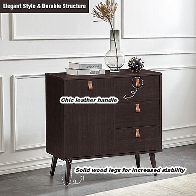 3 Drawer Sideboard Storage Cabinet with Adjustable Shelf