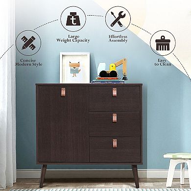3 Drawer Sideboard Storage Cabinet with Adjustable Shelf