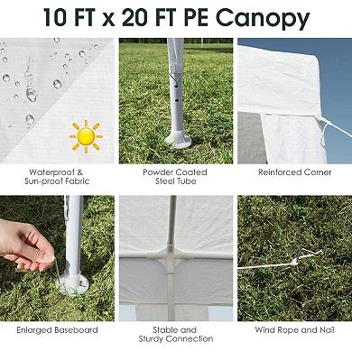 Waterproof Canopy Tent 10 x 20 Ft Party Shelter With Steel Frame
