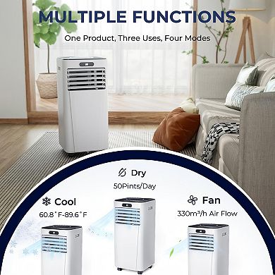 10000 BTU Portable Air Conditioner 4 In 1 Dehumidifier Fan For 350 Sq Ft