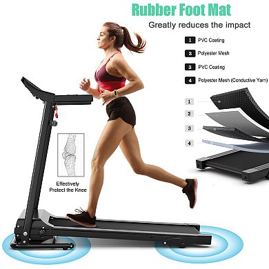 Foldable Treadmill for Home with LCD Display and 3 Level Incline