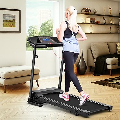 Foldable Treadmill for Home with LCD Display and 3 Level Incline