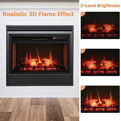 Infrared Electric Fireplace Insert with Remote Control and 3D Flame