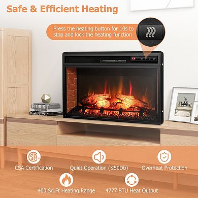 Infrared Electric Fireplace Insert with Remote Control and 3D Flame