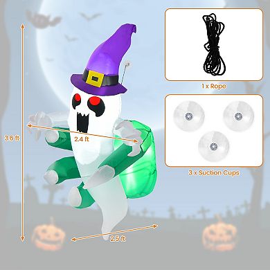 Halloween Inflatable Ghost Window Decoration with LED Lights