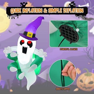 Halloween Inflatable Ghost Window Decoration with LED Lights