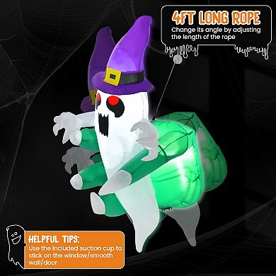 Halloween Inflatable Ghost Window Decoration with LED Lights