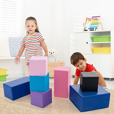 Foam Building Blocks 7 Piece Soft Play Set for Toddlers and Kids