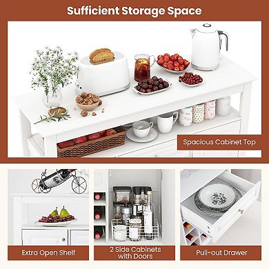 Buffet Sideboard Cabinet with Removable Wine Rack and Drawer