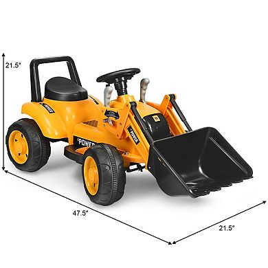 Kids Ride On Excavator Digger 6V Battery Powered Tractor