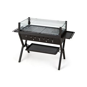 Charcoal Grill 3 in 1 Fire Pit Camp Stove With Wind Guard