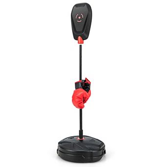 Kids Punching Bag Set with Gloves Quick Rebound Boxing Trainer