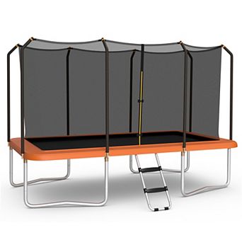 Rectangular Trampoline with Safety Enclosure and Ladder