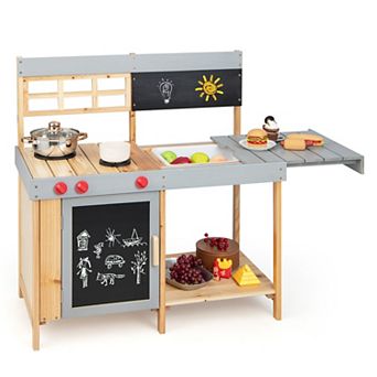 Outdoor Mud Kitchen for Kids with Detachable Water Box and Storage