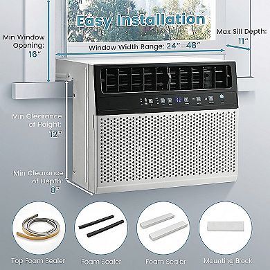 12000 BTU Window Air Conditioner with Remote for Up to 400 Sq Ft