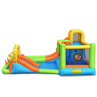 Inflatable Water Slide Park Bounce House 8 in 1 Backyard Play Center