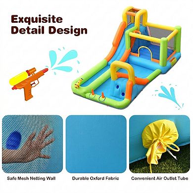 Inflatable Water Slide Park Bounce House 8 In 1 Backyard Play Center