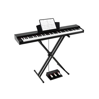88 Key Digital Piano Keyboard Set with Semi Weighted Keys and Adjustable Stand