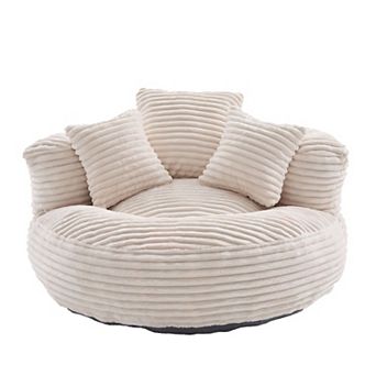 Aoolive Oversized Corduroy Bean Bag Chair with Pillows,High-Density Foam Filler for Adults and Kids
