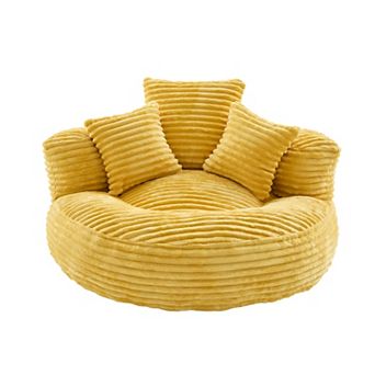 Aoolive Oversized Corduroy Bean Bag Chair with Pillows,High-Density Foam Filler for Adults and Kids