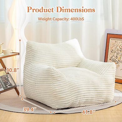 Aoolive Bean Bag Chair for Adults with Armrests - Oversized Comfy Beanbag Lounge Lazy Floor Sofa