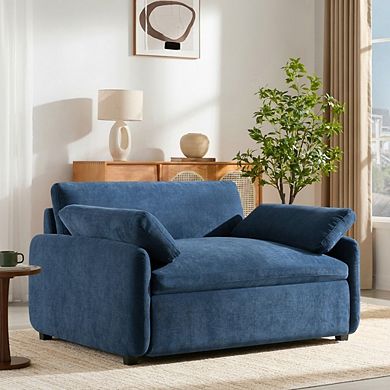 Aoolive Oversized Chenille Single Sofa Chair,Wide and Deep Seat Accent Chair