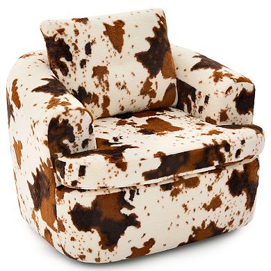 Aoolive Modern 360°Swivel Sofa Chair,36.6" Round Accent Chair with Dual-layer Cushion