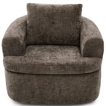 Aoolive Modern 360°Swivel Sofa Chair,36.6" Round Accent Chair with Dual-layer Cushion