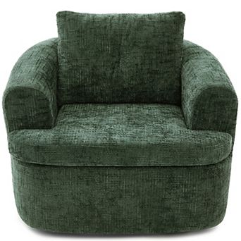 Aoolive Modern 360°Swivel Sofa Chair,36.6" Round Accent Chair with Dual-layer Cushion