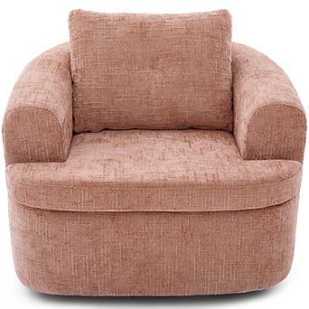 Aoolive Modern 360°Swivel Sofa Chair,36.6" Round Accent Chair with Dual-layer Cushion