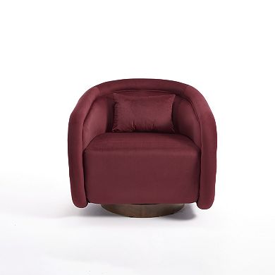 Aoolive Swivel Accent Chair,360-Degree Swivel Barrel Chair with Fabric Upholstery
