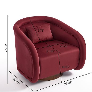 Aoolive Swivel Accent Chair,360-Degree Swivel Barrel Chair with Fabric Upholstery