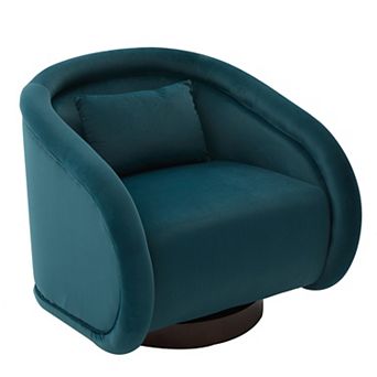 Aoolive Swivel Accent Chair,360-Degree Swivel Barrel Chair with Fabric Upholstery
