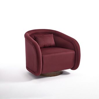Aoolive Swivel Accent Chair,360-Degree Swivel Barrel Chair with Fabric Upholstery
