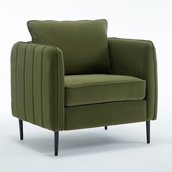 Aoolive Accent Chair for Living Room,Velvet Comfy Sofa Chair,Mid-Century Modern Armchair