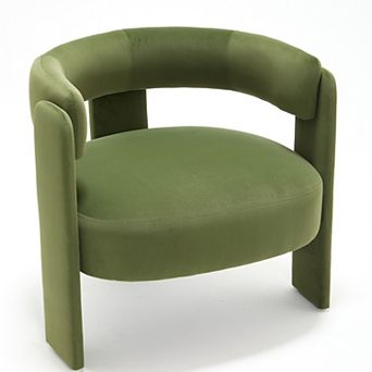 Aoolive Accent Chair for Living Room,Velvet Comfy Single Sofa Chair Mid-Century Modern Armchair