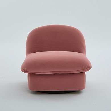 Aoolive Swivel Accent Chair,360-degree Metal Base with Velvet Fabric Upholstery