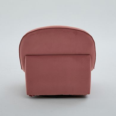 Aoolive Swivel Accent Chair,360-degree Metal Base with Velvet Fabric Upholstery
